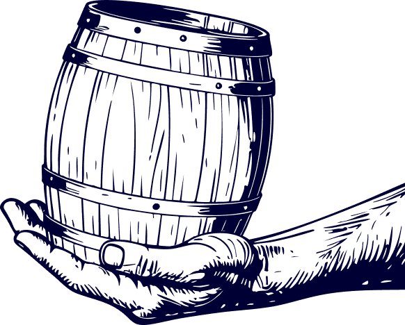 Barrel in hand illustration